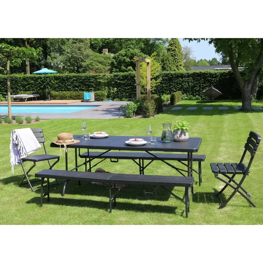 Tuinbanken-Erro Tuinbank inklapbaar - 180cm - houtlook