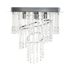 Kroonluchters-Beliani ESMELLE - Kroonluchter - Zilver - ⌀ 45 cm - Kristal