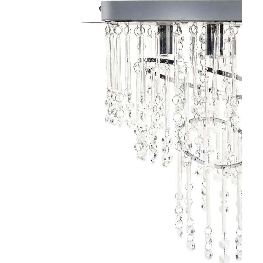 Kroonluchters-Beliani ESMELLE - Kroonluchter - Zilver - ⌀ 35 cm - Kristal