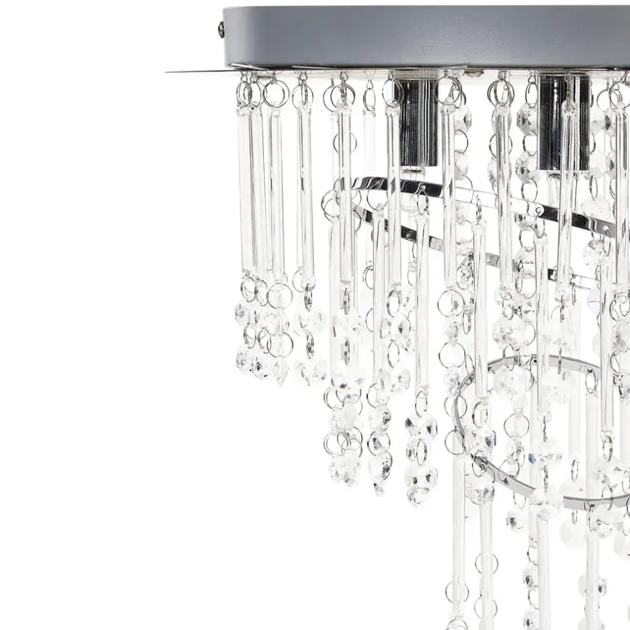 Kroonluchters-Beliani ESMELLE - Kroonluchter - Zilver - ⌀ 35 cm - Kristal