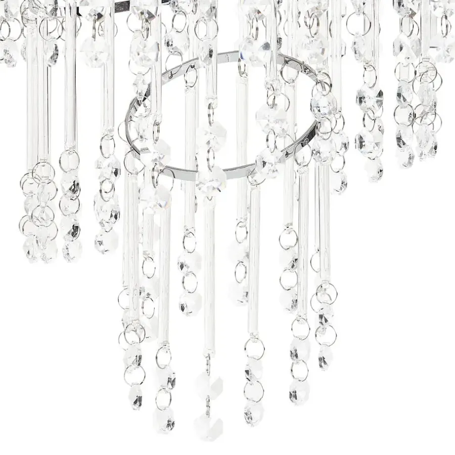 Kroonluchters-Beliani ESMELLE - Kroonluchter - Zilver - ⌀ 35 cm - Kristal