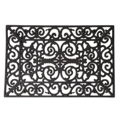 Deurmatten-Esschert Design Deurmat Rubber - zwart - klassiek - 60 x 40 cm