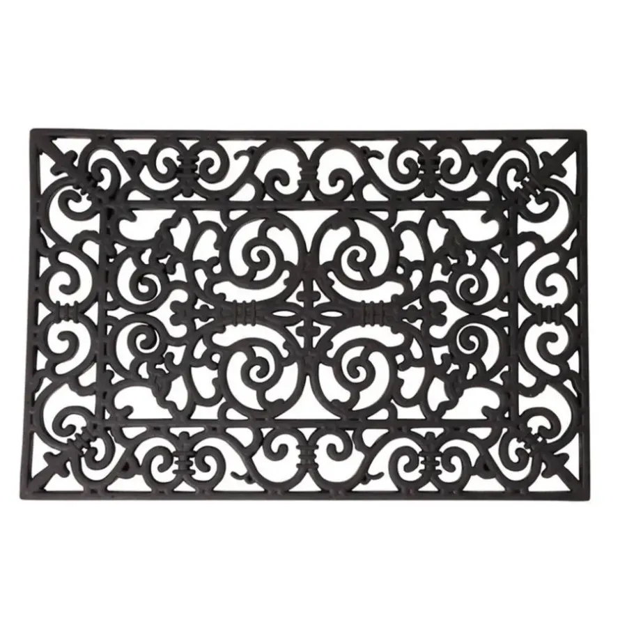 Deurmatten-Esschert Design Deurmat Rubber - zwart - klassiek - 60 x 40 cm