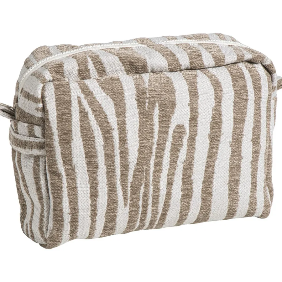 Leen Bakker Etui Streep - beige - 23x30x10 cm