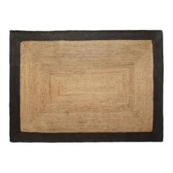 Jute Vloerkleden-Eva Interior Eva Interieur Vloerkleed Jute - Naturel/Antraciet - 140x190
