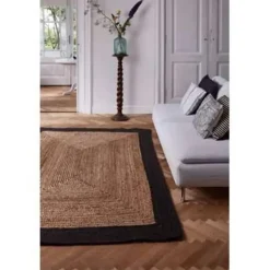 Jute Vloerkleden-Eva Interior Eva Interieur Vloerkleed Jute - Naturel/Antraciet - 140x190