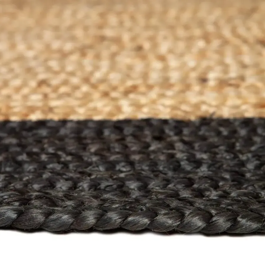 Jute Vloerkleden-Eva Interior Eva Interieur Vloerkleed Jute - Naturel/Antraciet - 140x190
