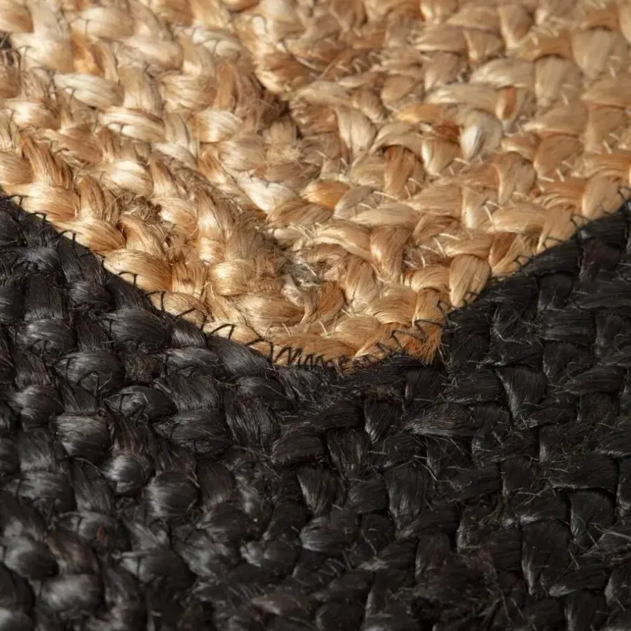 Jute Vloerkleden-Eva Interior Eva Interieur Vloerkleed Jute - Naturel/Antraciet - 140x190