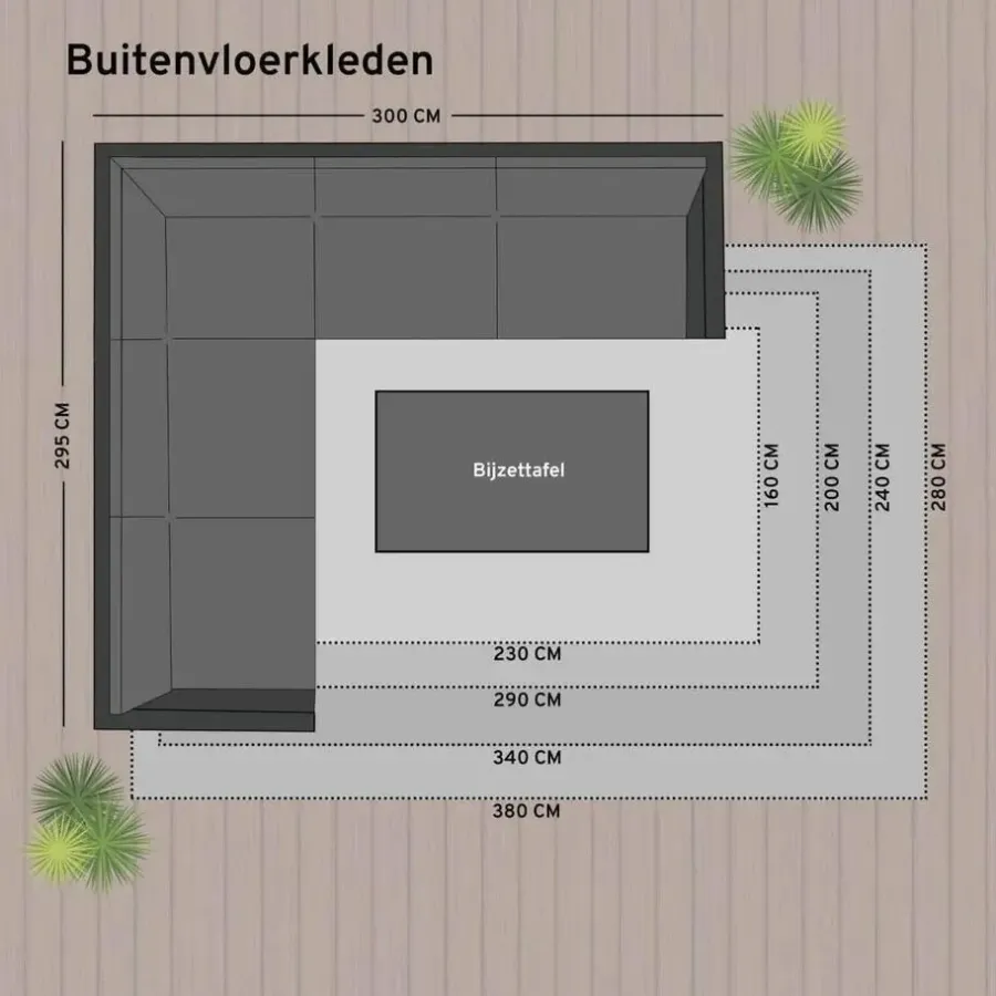 Buiten Vloerkleden|Buiten Vloerkleden-Eva Interior Buiten vloerkleed - Sage- Roest - 160x230 cm