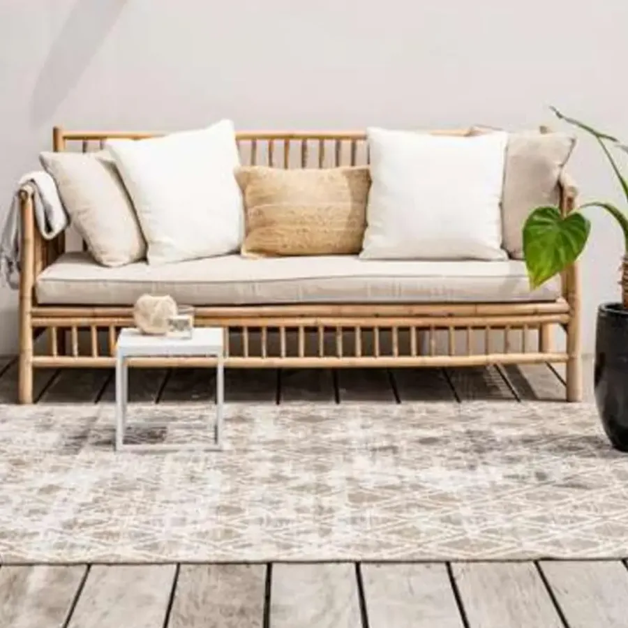 Eva Interior Buiten vloerkleed Frost - Bruin/Wit - 200x290 cm