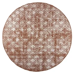 Ronde Vloerkleden|Buiten Vloerkleden-Eva Interior Buitenkleed Rond Frost - Roest - dubbelzijdig 200cm