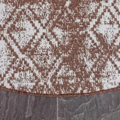 Ronde Vloerkleden|Buiten Vloerkleden-Eva Interior Buitenkleed Rond Frost - Roest - dubbelzijdig 200cm