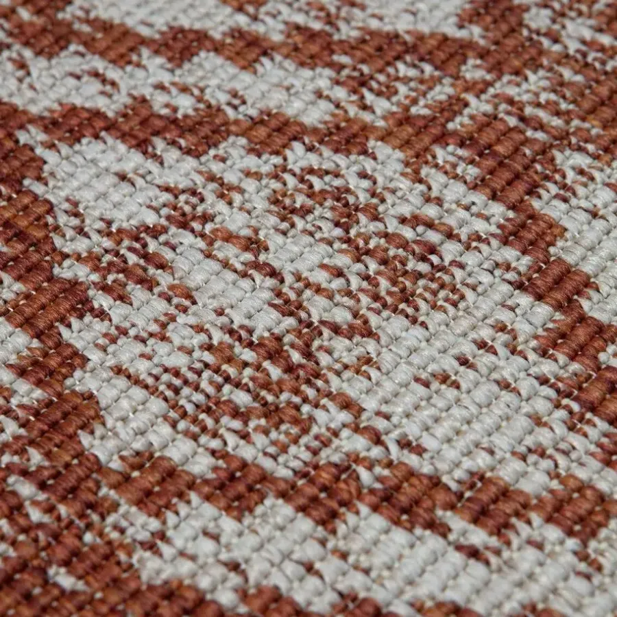Ronde Vloerkleden|Buiten Vloerkleden-Eva Interior Buitenkleed Rond Frost - Roest - dubbelzijdig 200cm