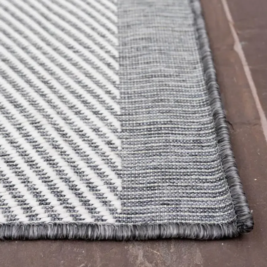 Buiten Vloerkleden|Buiten Vloerkleden-Eva Interior Buitenkleed Border grijs/wit - 340 x 240 cm