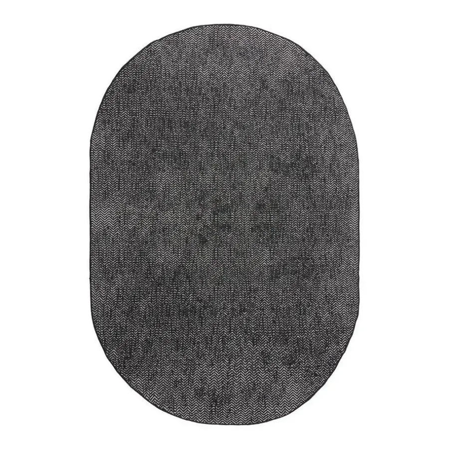 Eva Interior ovaal buitenkleed Dahl zwart - 230 x 160 cm