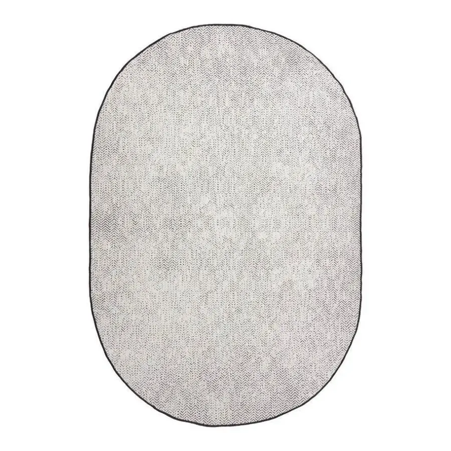 Eva Interior ovaal buitenkleed Dahl zwart - 230 x 160 cm