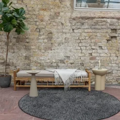 Eva Interior rond buitenkleed Dahl zwart - 200 x 200 cm