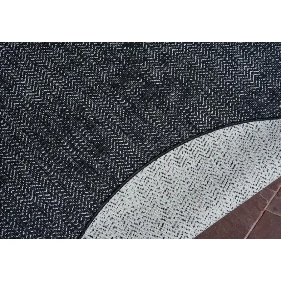 Eva Interior rond buitenkleed Dahl zwart - 200 x 200 cm