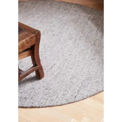 Eva Interior Rond vloerkleed wol Antraciet - Cobble Stone - 180 x 180 cm