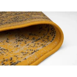 Laagpolige Vloerkleden-Eva Interior vintage Vloerkleed Bloom Geel - 270 x 185 cm