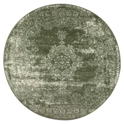 Ronde Vloerkleden-Eva Interior Vloerkleed Bloom - Groen - 235 cm - (XL)