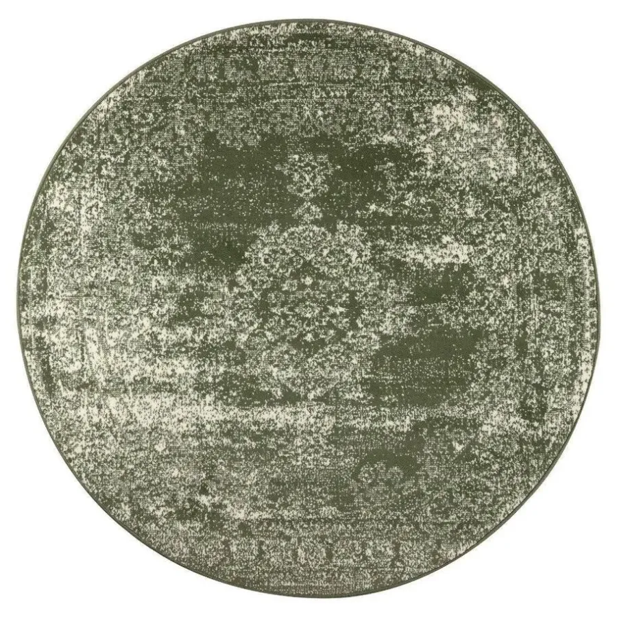 Ronde Vloerkleden-Eva Interior Vloerkleed Bloom - Groen - 235 cm - (XL)
