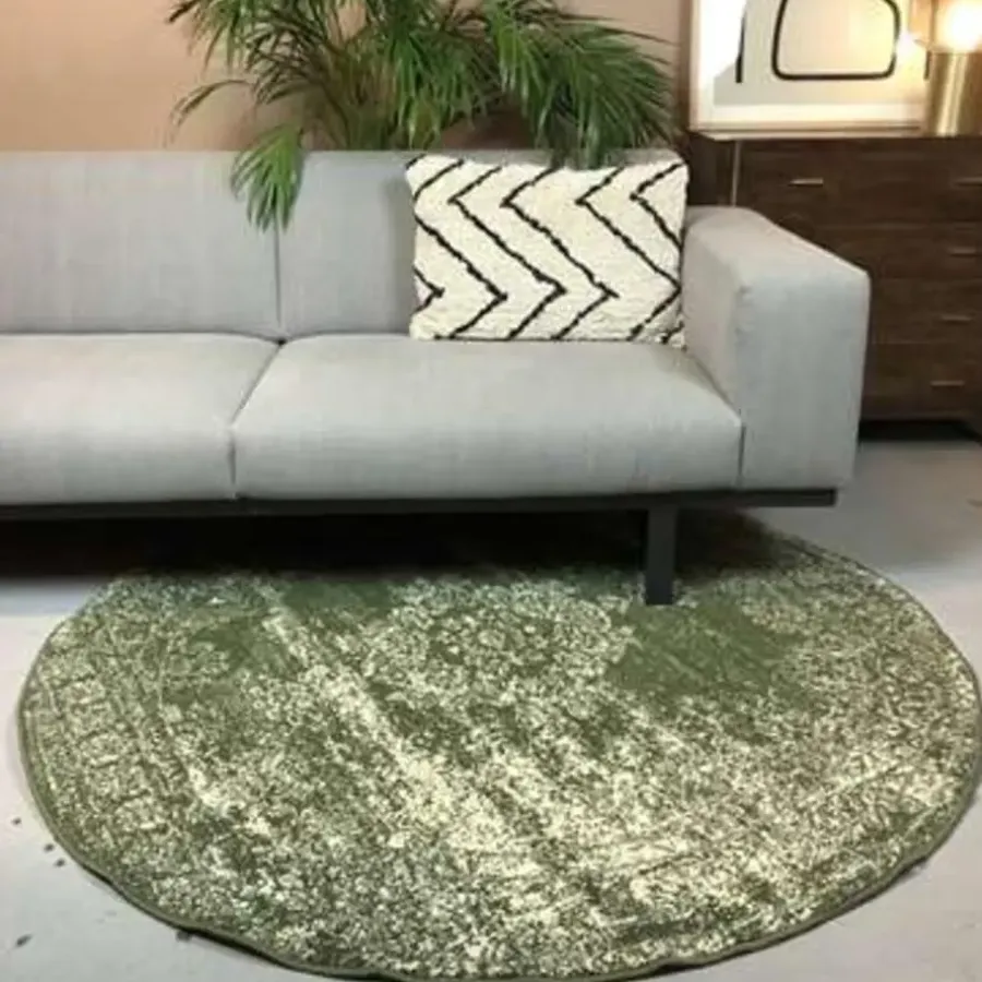 Ronde Vloerkleden-Eva Interior Vloerkleed Bloom - Groen - 235 cm - (XL)