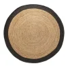 Jute Vloerkleden-Eva Interior Vloerkleed Jute Rond - Naturel/Antraciet - 160 Ø