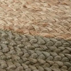 Eva Interior Vloerkleed Jute Rond - Naturel/Groen - 180 Ø