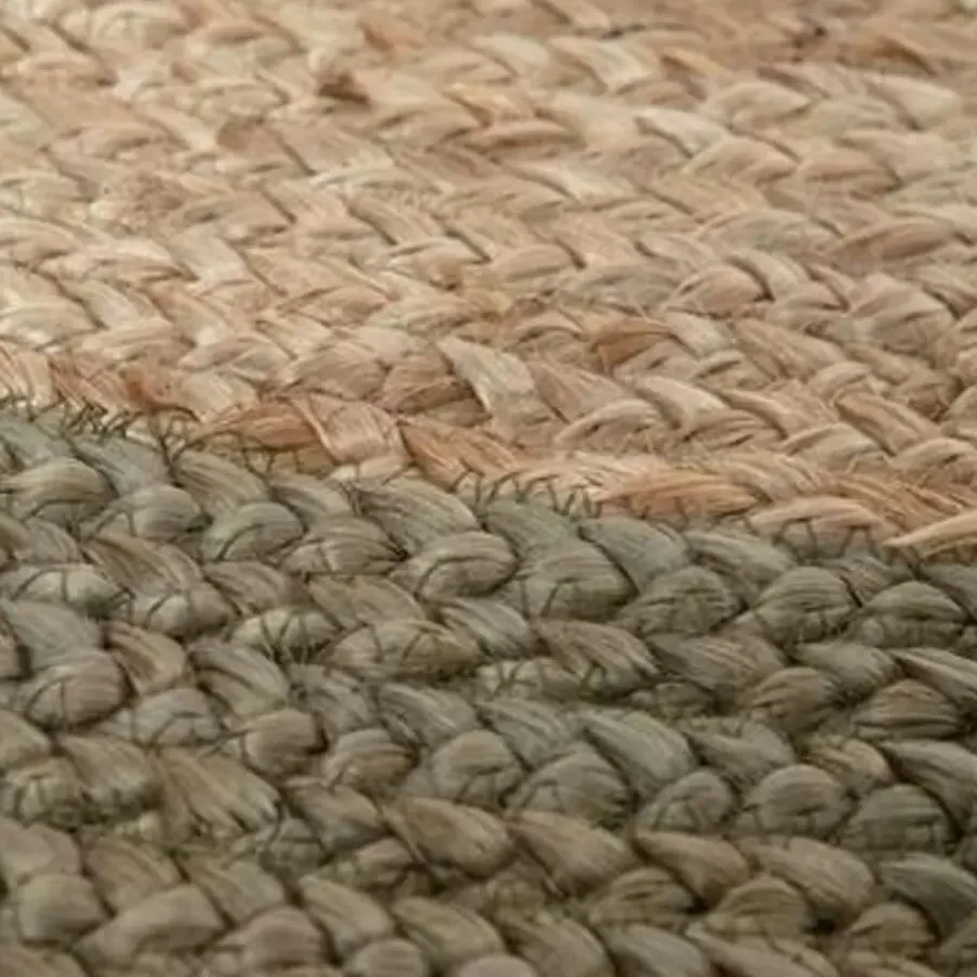 Eva Interior Vloerkleed Jute Rond - Naturel/Groen - 180 Ø