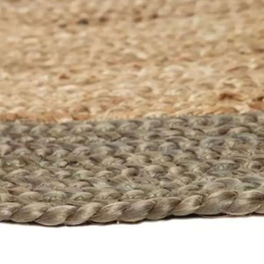 Eva Interior Vloerkleed Jute Rond - Naturel/Groen - 180 Ø