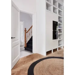Eva Interior Vloerkleed Jute Rond - Naturel/Antraciet - 120 Ø