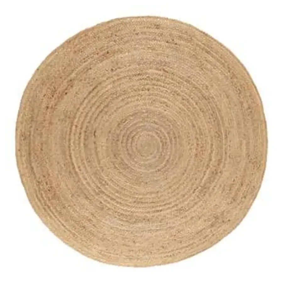 Jute Vloerkleden|Ronde Vloerkleden-Eva Interior Vloerkleed Jute Rond - Naturel - 240 Ø (L)