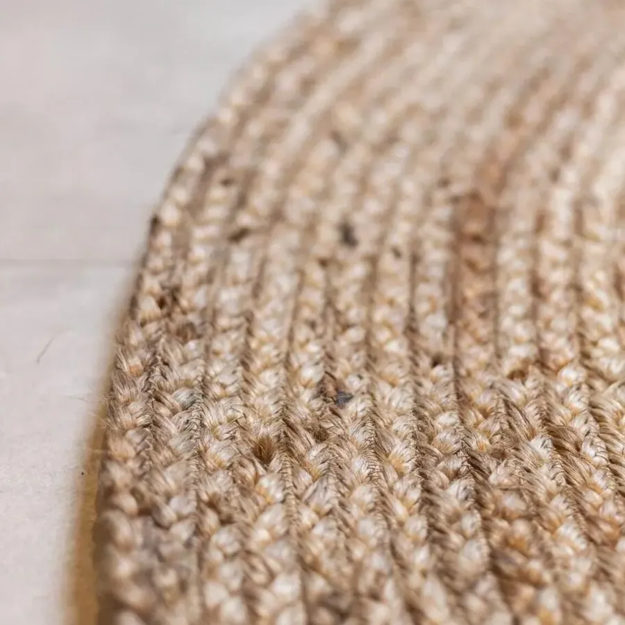 Jute Vloerkleden|Ronde Vloerkleden-Eva Interior Vloerkleed Jute Rond - Naturel - 240 Ø (L)
