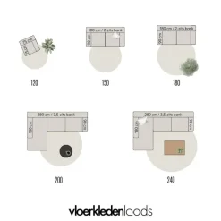 Jute Vloerkleden|Ronde Vloerkleden-Eva Interior Vloerkleed Jute Rond - Naturel - 240 Ø (L)
