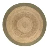 Eva Interior Vloerkleed Jute Rond - Naturel/Groen - 120 Ø