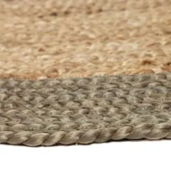 Eva Interior Vloerkleed Jute Rond - Naturel/Groen - 120 Ø