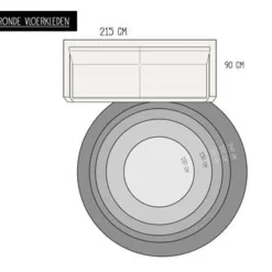 Eva Interior Vloerkleed Jute Rond - Naturel/Groen - 120 Ø