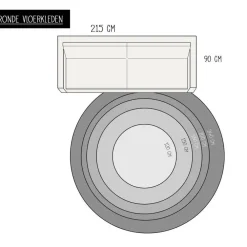 Eva Interior Vloerkleed Jute Rond - Naturel/Groen - 120 Ø