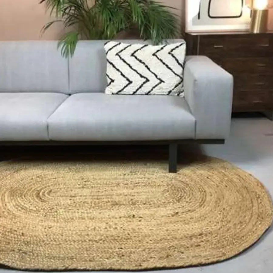 Eva Interior vloerkleed ovaal jute - naturel - 200 x 300 cm