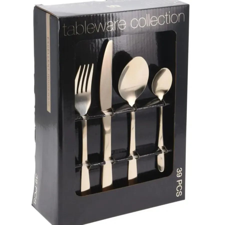 Besteksets-Excellent Houseware Bestekset - 39-delig - zilver - RVS - 6 personen