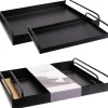 Excellent Houseware Dienbladen set - 2x stuks - metaal - zwart