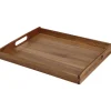 Dienbladen-Excellent Houseware dienblad van bamboe - 40 x 30 x 5 cm - bruin