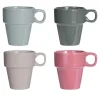 Kopjes, Mokken En Bekers-Excellent Houseware Gekleurde bekers/koffiekopjes - 4-delig