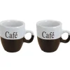 Excellent Houseware Koffiemok - 2x - bruin - keramiek - 150 ml