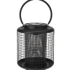 Excellent Houseware Lantaarn - solar - LED - rond - zwart - 22 cm