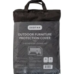 Tuinmeubelbeschermers-Exotan Beschermhoes Loungeset San Remo - PE - Zwart - 45x30x14