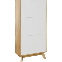 Loft24 Ezra - Schoenenkast met 3 kleppen in eiken / witte spaanplaat