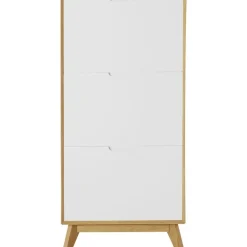 Loft24 Ezra - Schoenenkast met 3 kleppen in eiken / witte spaanplaat
