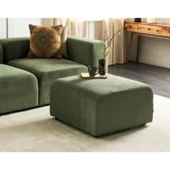 Beliani FALSTERBO - Ottomaan - Groen - Corduroy